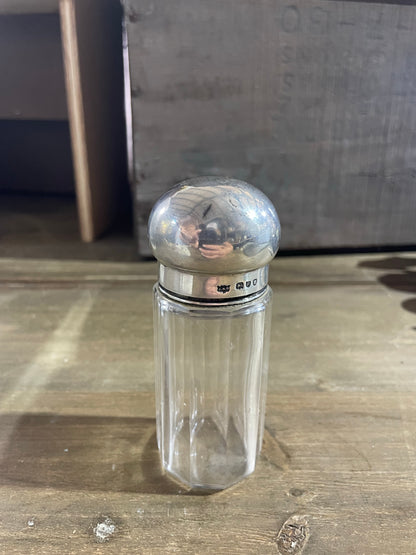 Antique Sterling Silver Glass Bottle