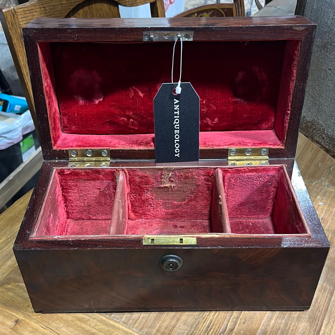 Antique Bramah Wooden Tea Caddy