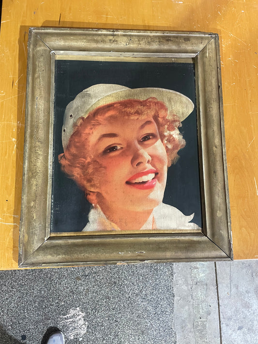 1950 Coca-Cola Girl, Framed