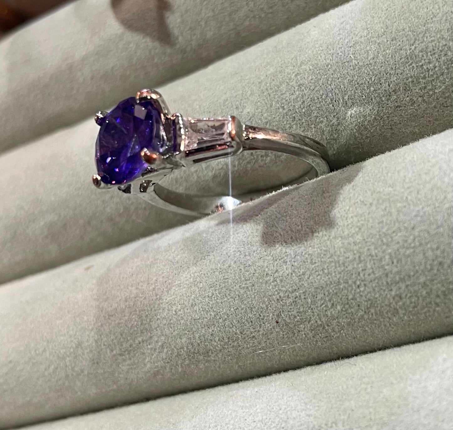 Vintage Purple Stone & Silver Ring