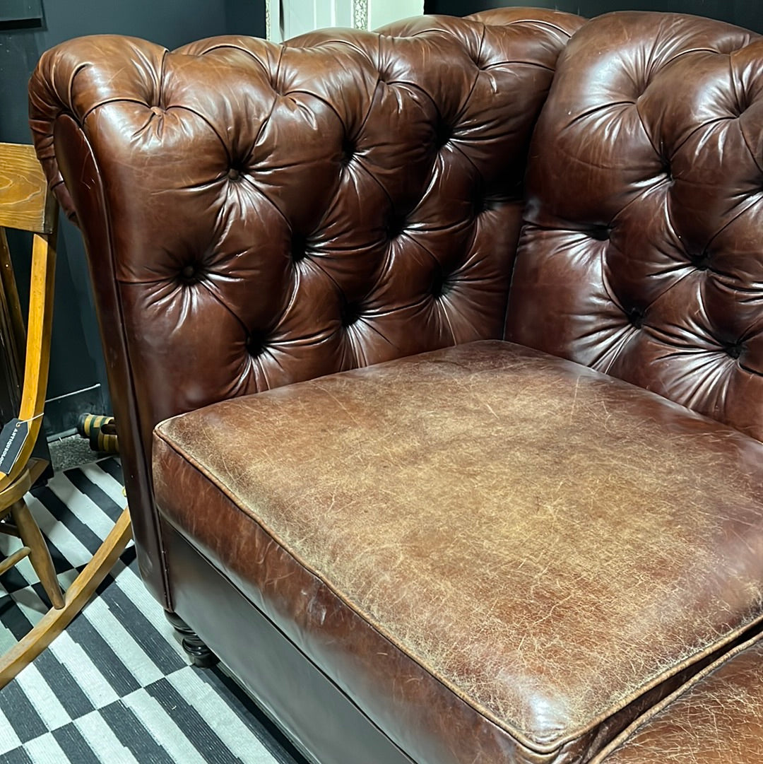 Vintage Leather Chesterfield Couch