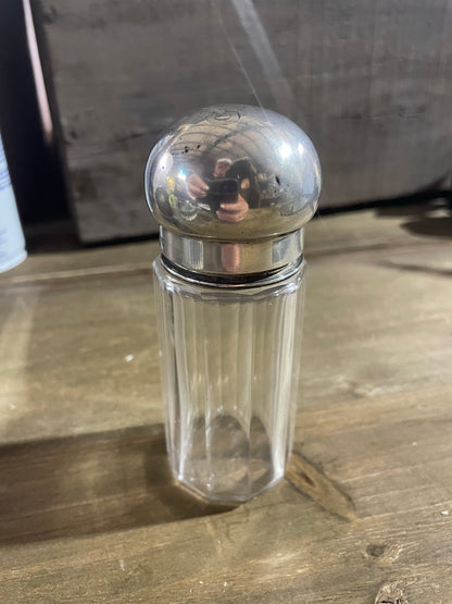 Antique Sterling Silver Glass Bottle