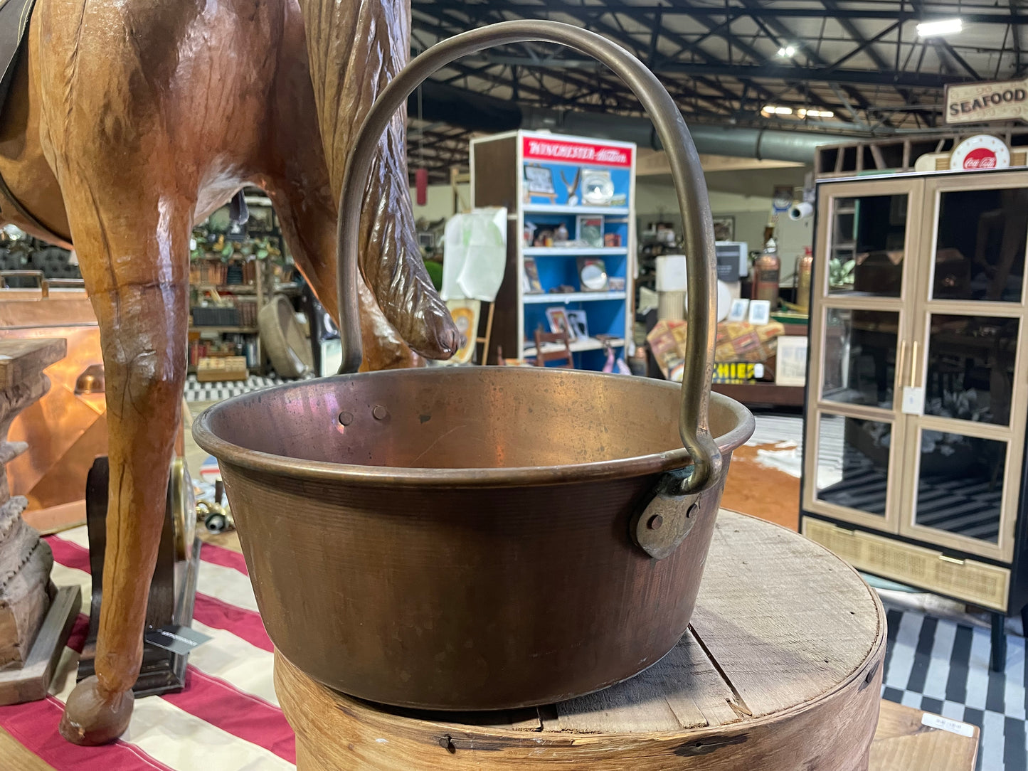 Large Antique Copper Jam Pan