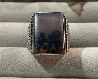 Antique Sterling & Stone Asian Ring