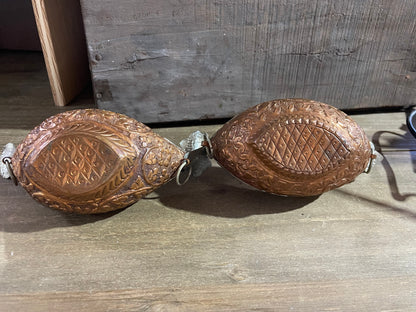 Vintage Pair of Kashmir Copper Candle Holders