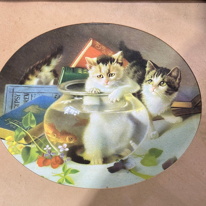 Pair of 1930s British Kitten Prints in Original Frames