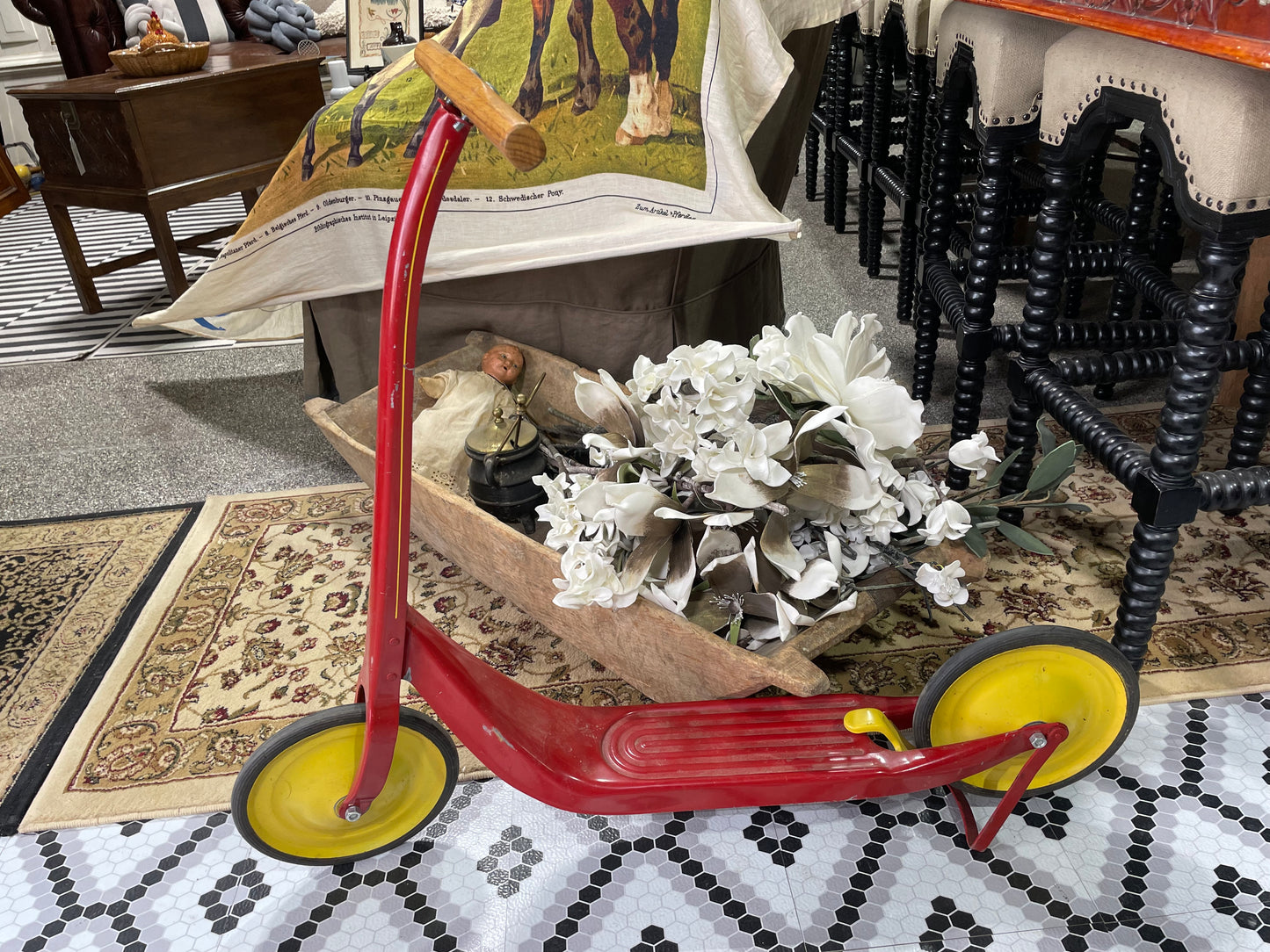 1950s Red Kick Scooter