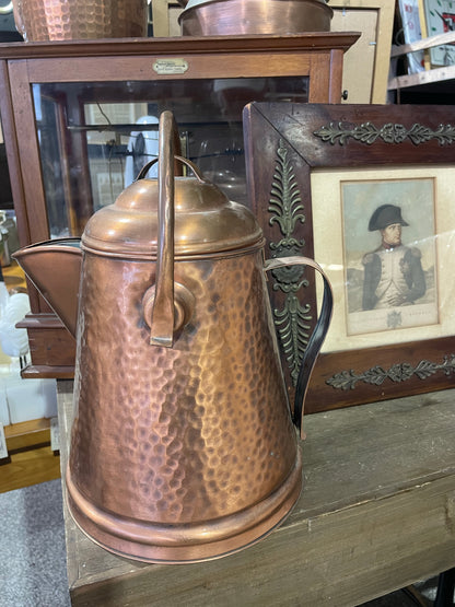 Large Vintage Hammered Copper Kettle