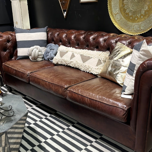 Vintage Leather Chesterfield Couch