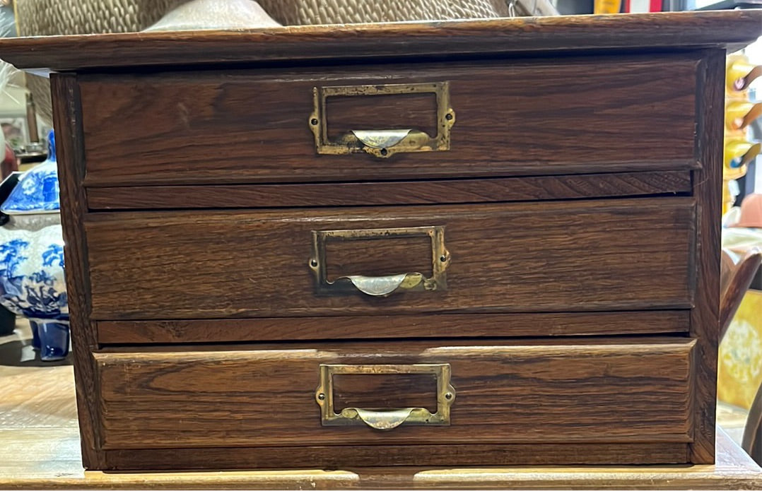 Vintage Wooden Filing Box