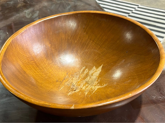 Large Hand Scraped Wooden Bowl