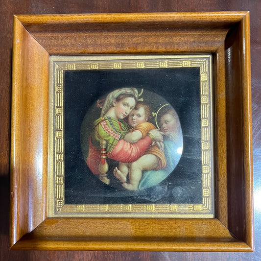 Vintage Framed Raphael Madonna Della Seggiola