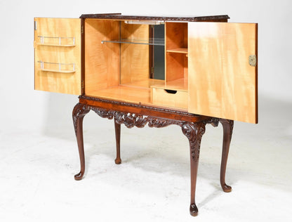 1938 British Walnut Cocktail Cabinet