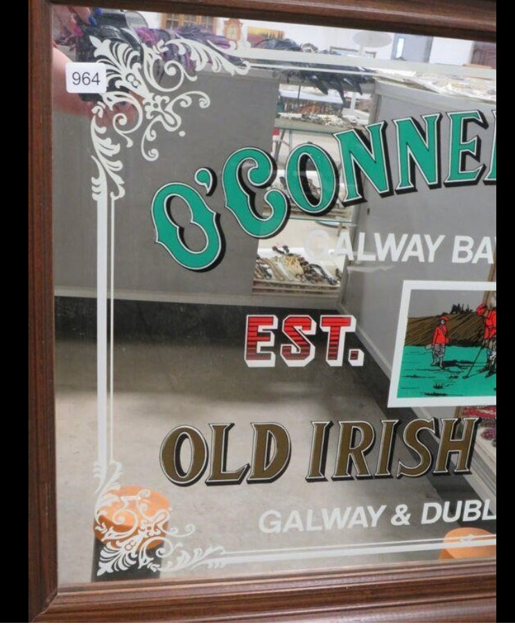 O'CONNELL & FLYNN WHISKEY AD MIRROR