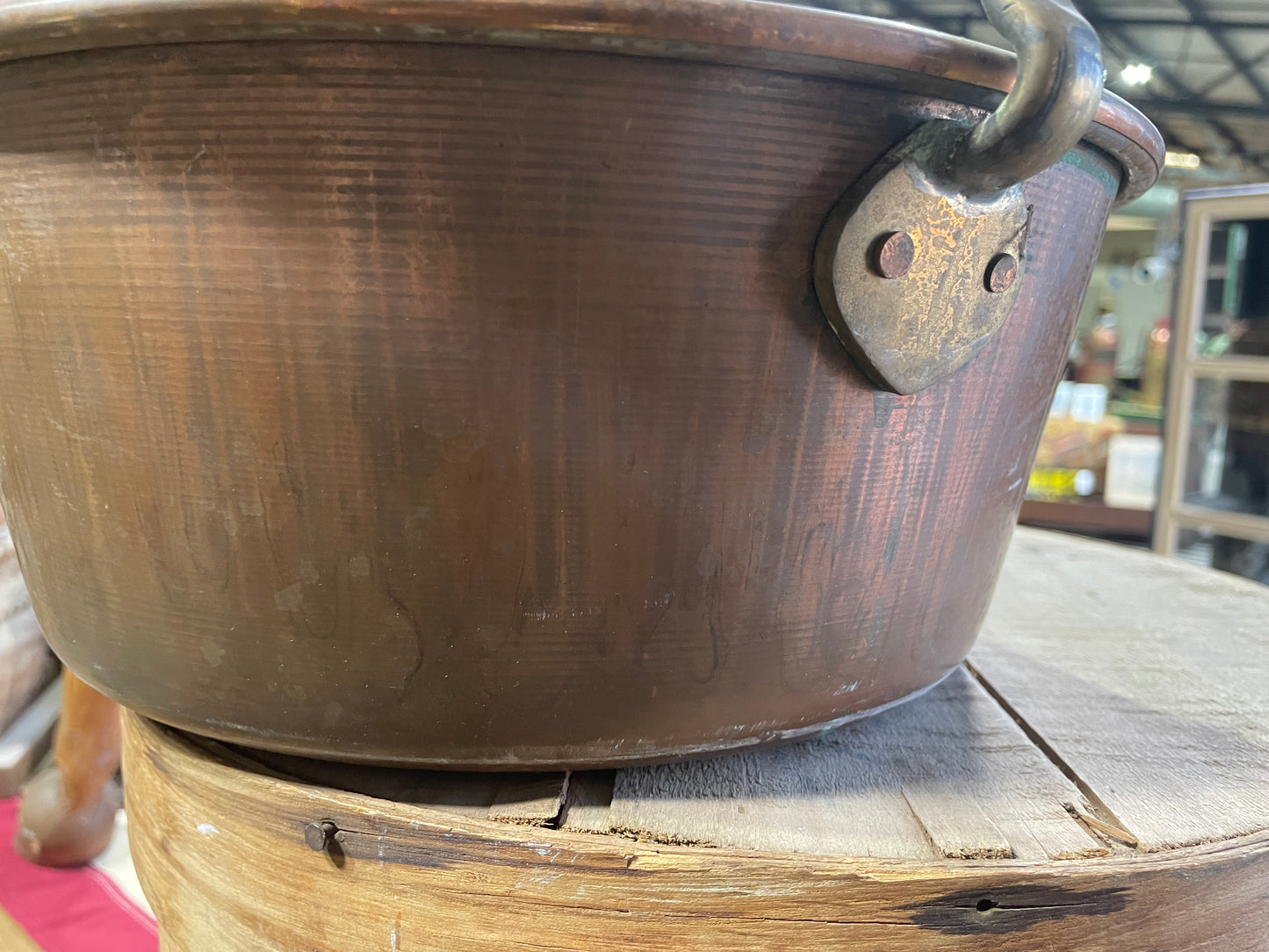 Large Antique Copper Jam Pan