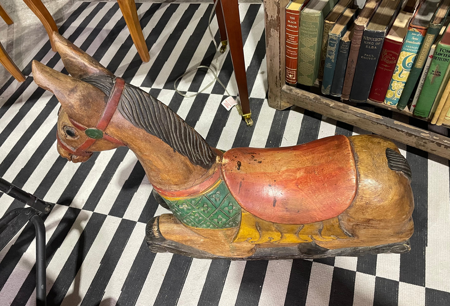 Antique Painted Wood Rocking Horse