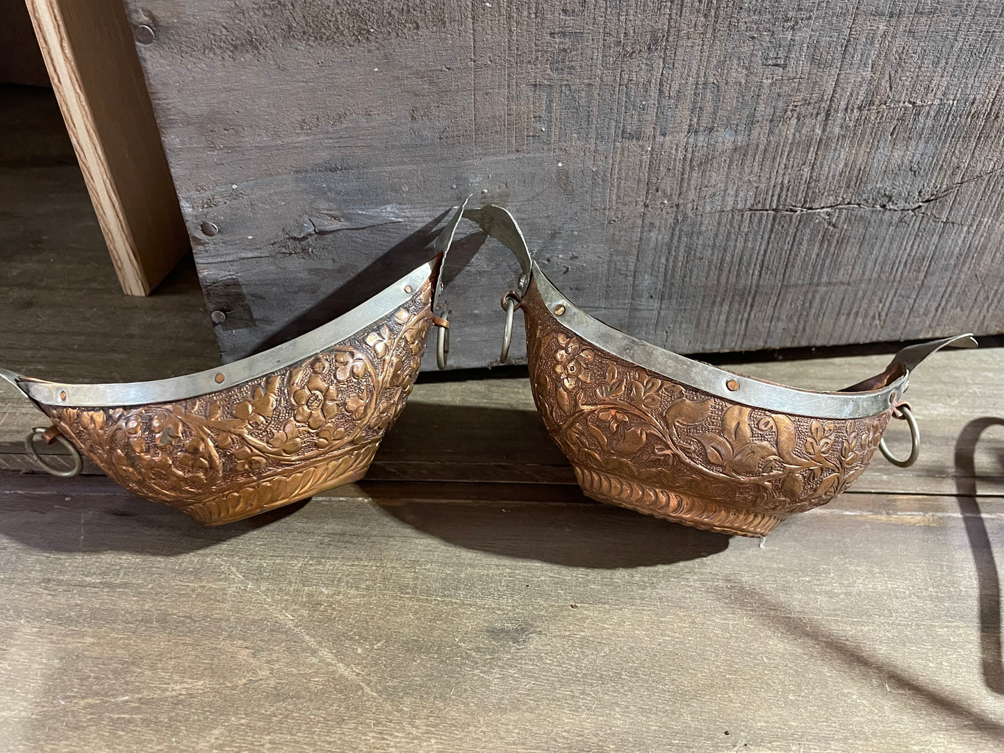 Vintage Pair of Kashmir Copper Candle Holders