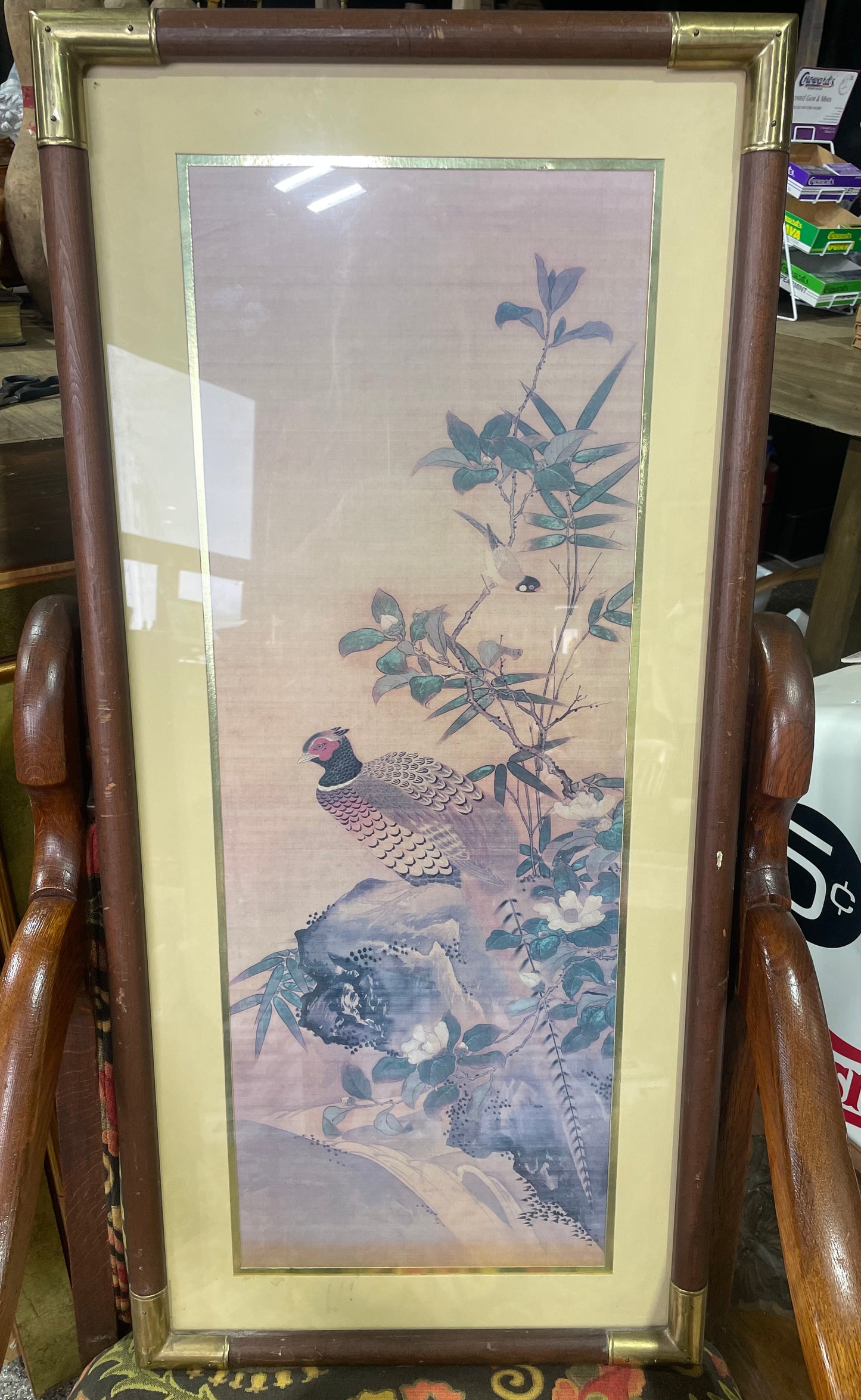 Mid 20th Century Japanese Framed Bird Print