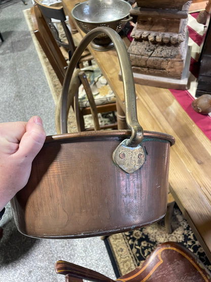 Large Antique Copper Jam Pan