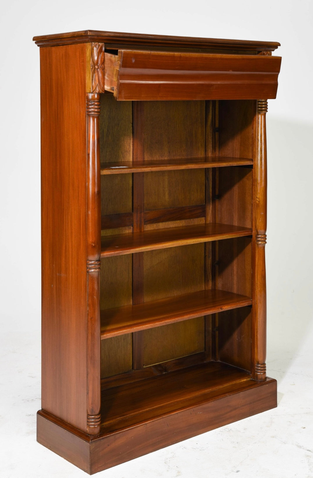 1940s Mahogany Open Bookshelf