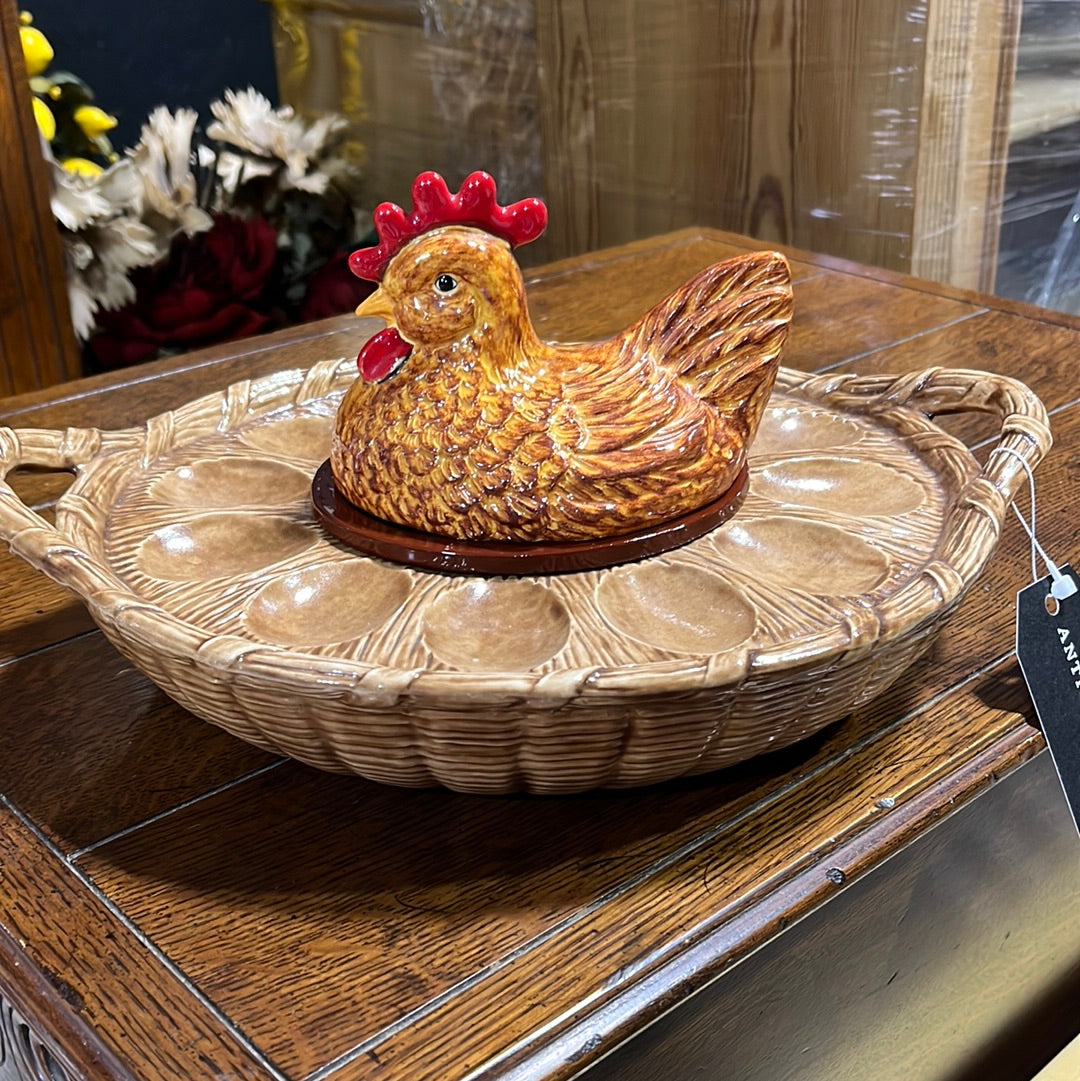 Vintage Ceramic Chicken & Egg