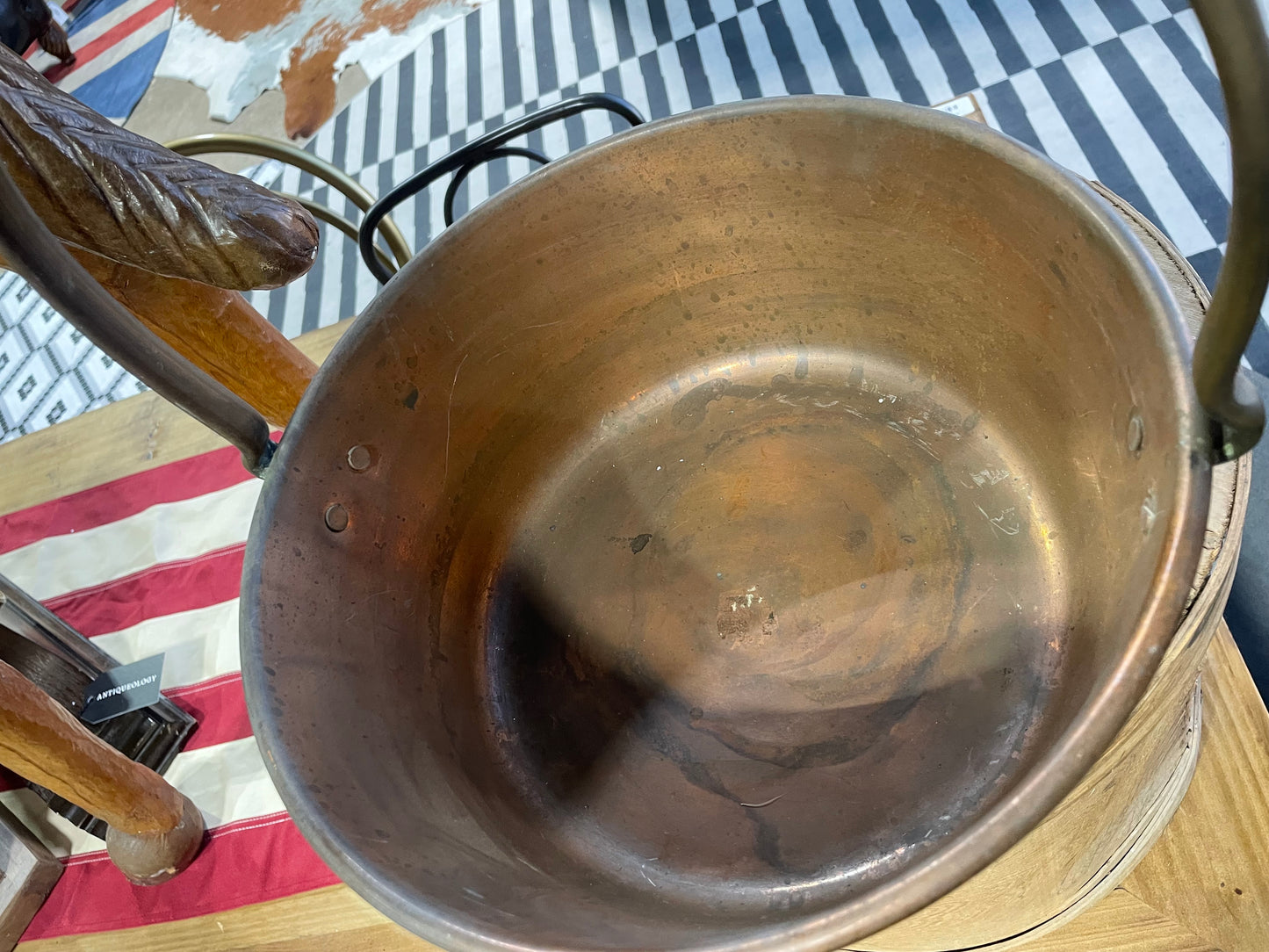 Large Antique Copper Jam Pan