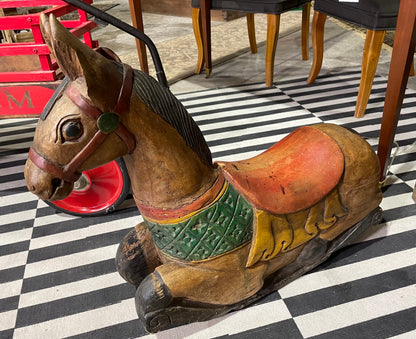 Antique Painted Wood Rocking Horse