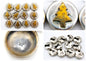 12 Silver (not Sterling) and Brass Tree Button Covers