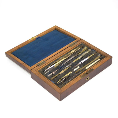 19th c. Box of Bone & Brass Architecture Tools