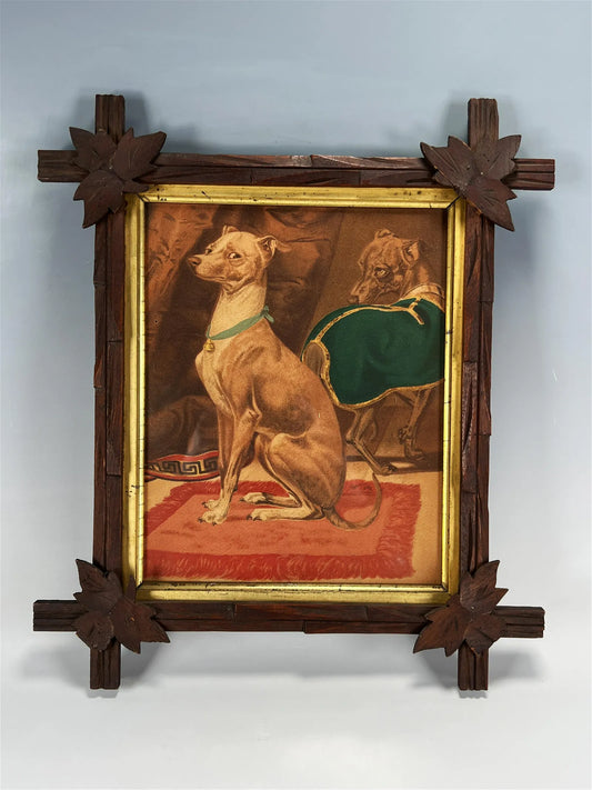 QUIZZICLE DOG PRINT ADIRONDACK FRAME