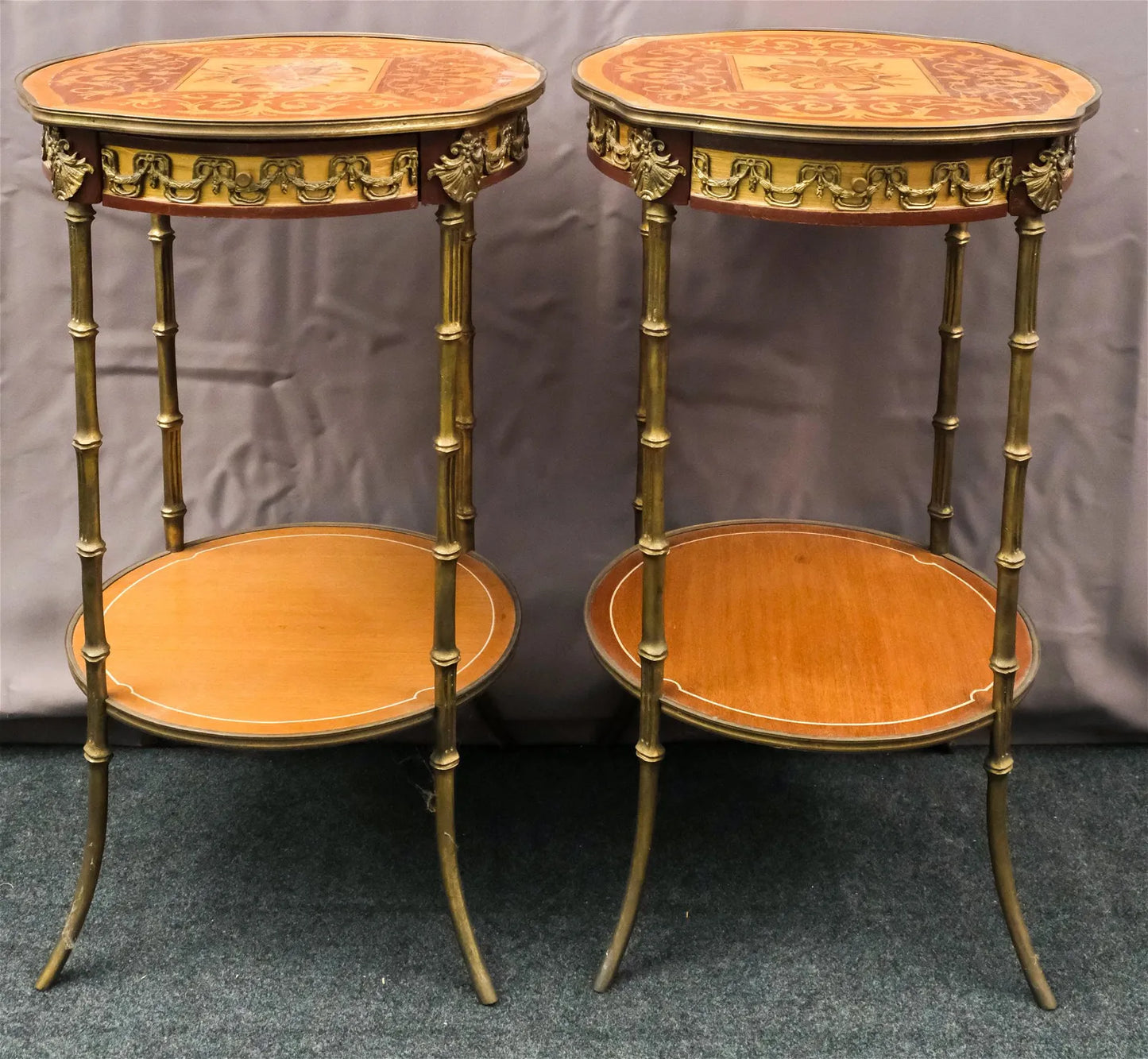 French Marquetry End Table