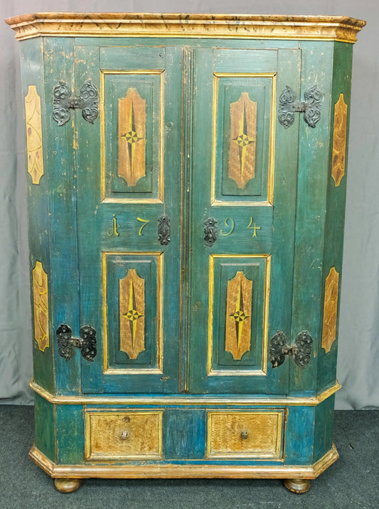 Austrian Painted 1794 Kas Cupboard