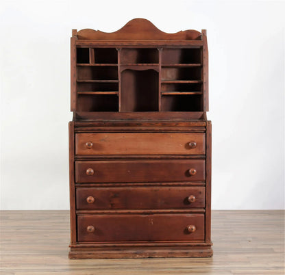 Country Pine Work Chest, 19th C. American