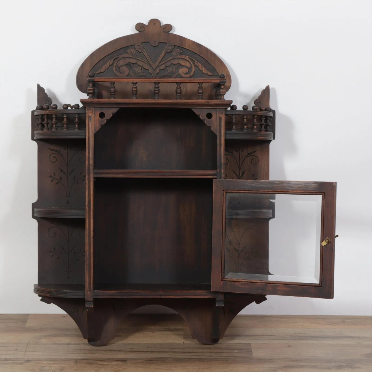 Aesthetic Mvmt. Cherry Hanging Cabinet, 19C.