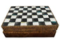 Mackenzie Childs Courtly Check Enamel Rattan Box