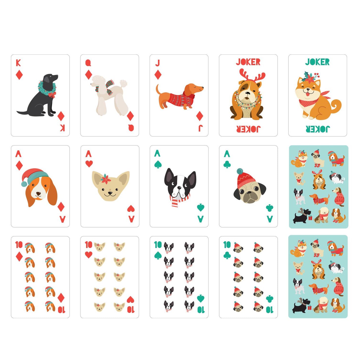 Holiday Puppies Playing Cards