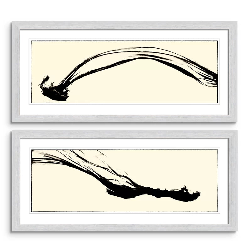 Black and Cream Pair of Art