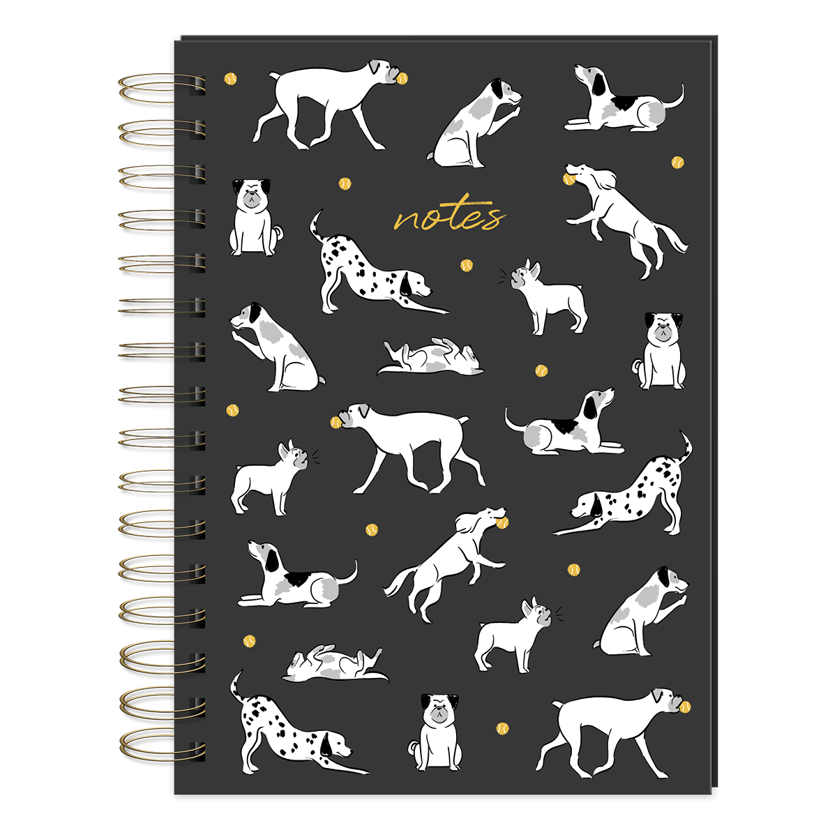 Playful Dogs Spiral Journal