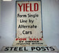 Vintage Car Service YIELD Sign, Wooden