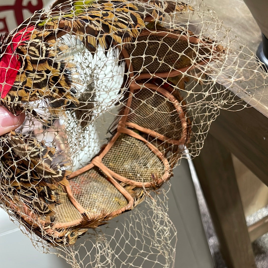 1940s Vintage Pheasant Feather Hat