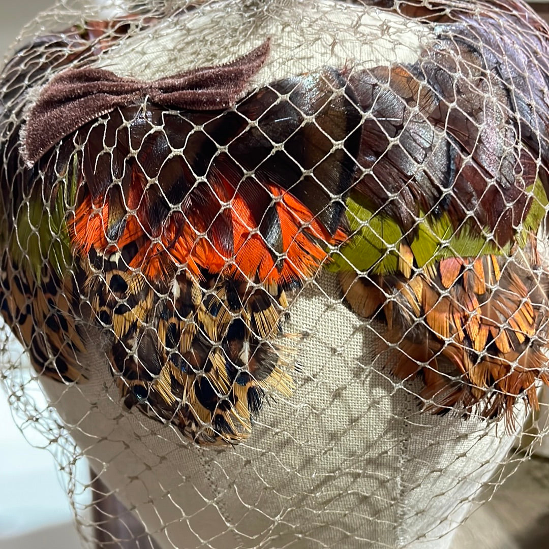 1940s Vintage Pheasant Feather Hat