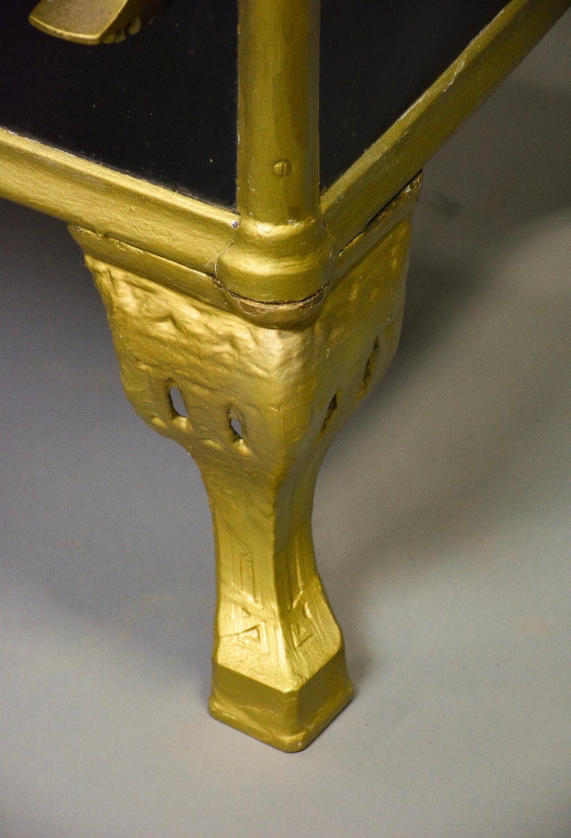 Vintage Black & Gold Cast Iron Stove