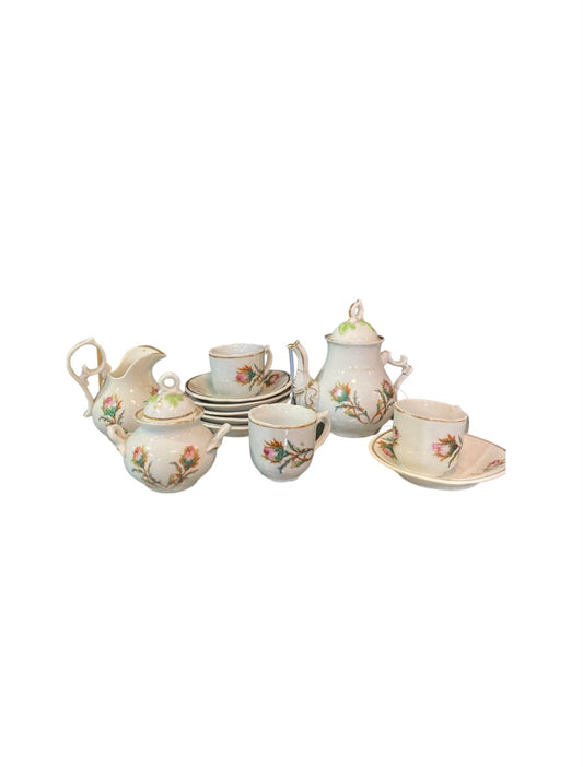 Victorian Child's Tea Service, Pink Rose