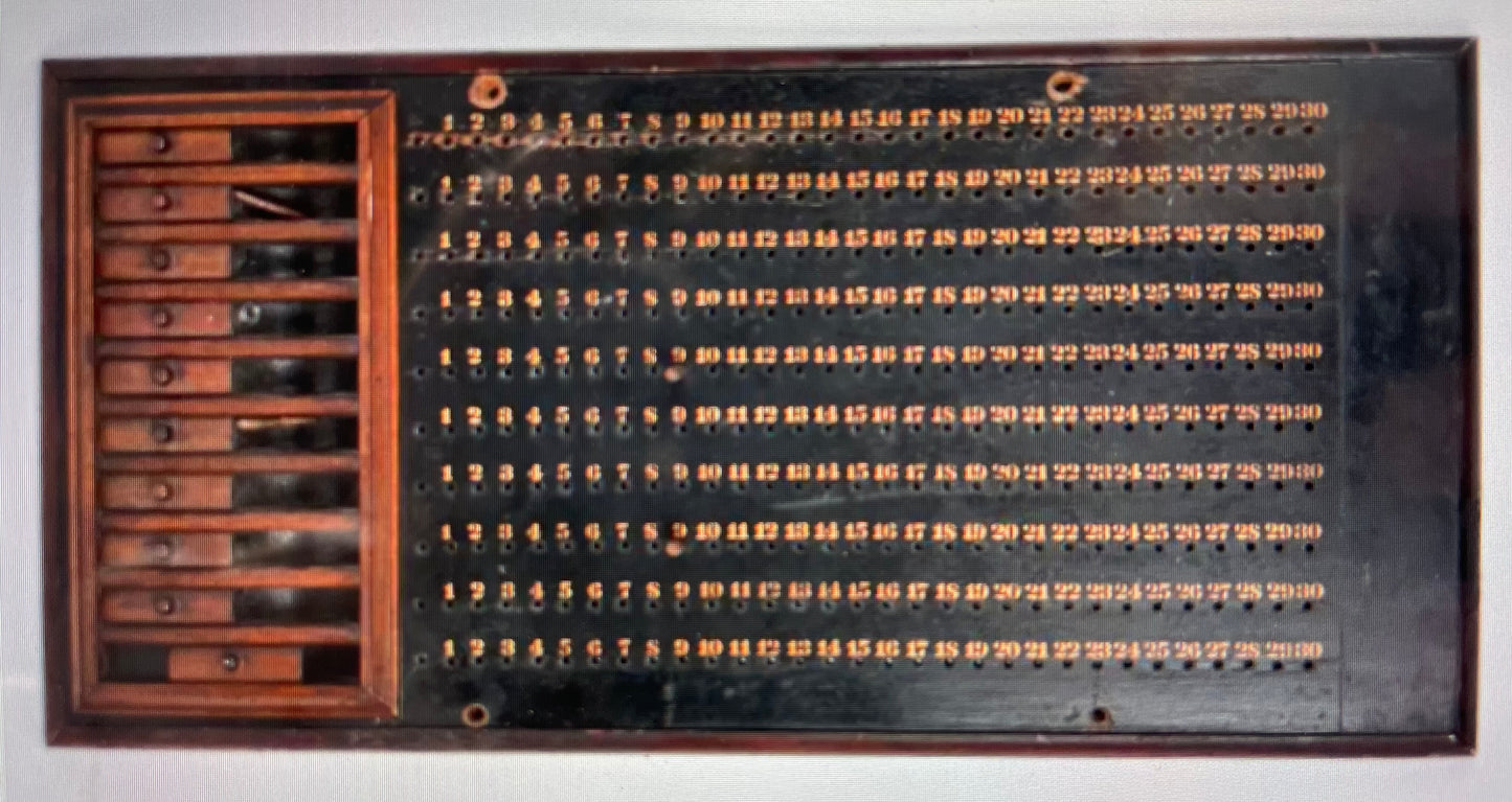 Early Wooden Billiards Scoring Board