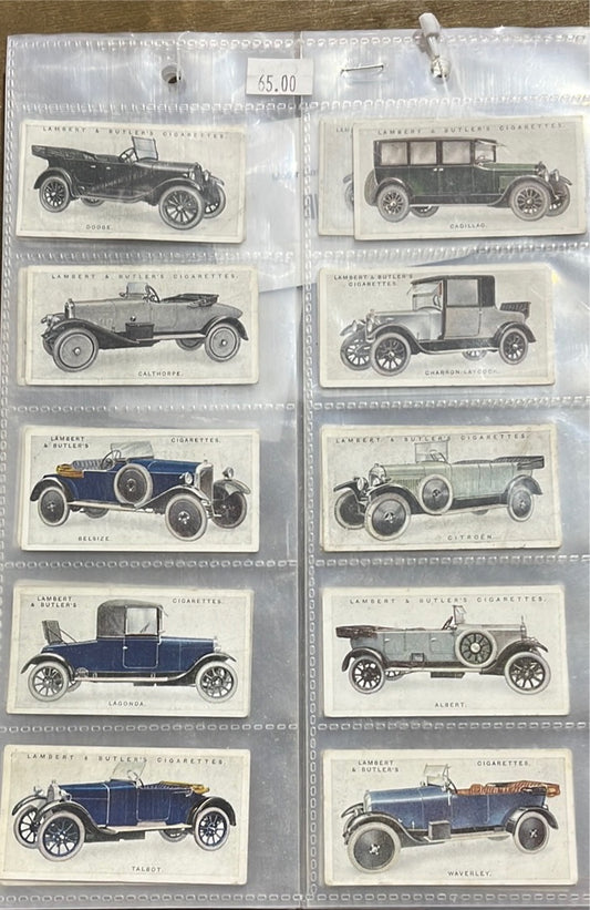 Motor Cars Series of 25 Cards