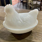 Vintage Hen Milk Glass