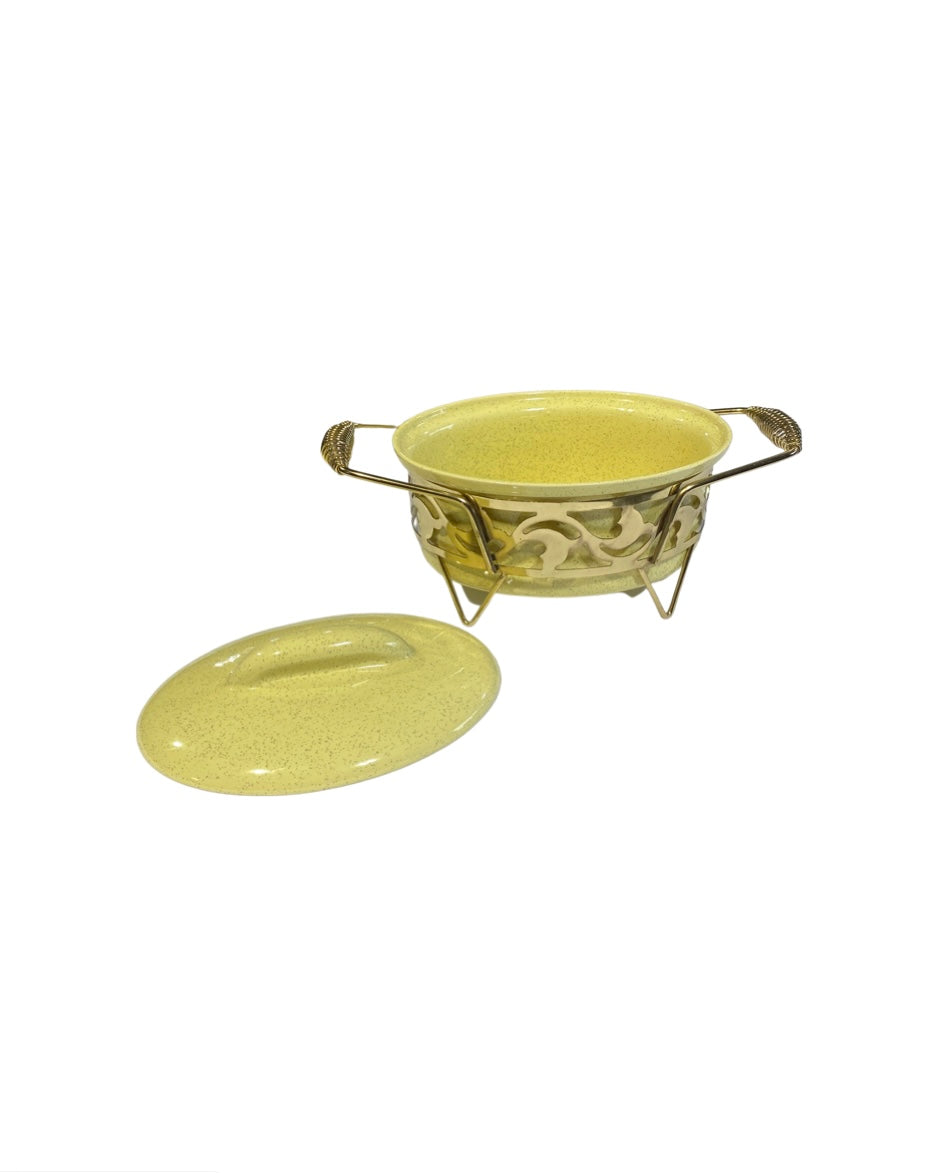 Bauer Yellow Speckled Casserole Dish