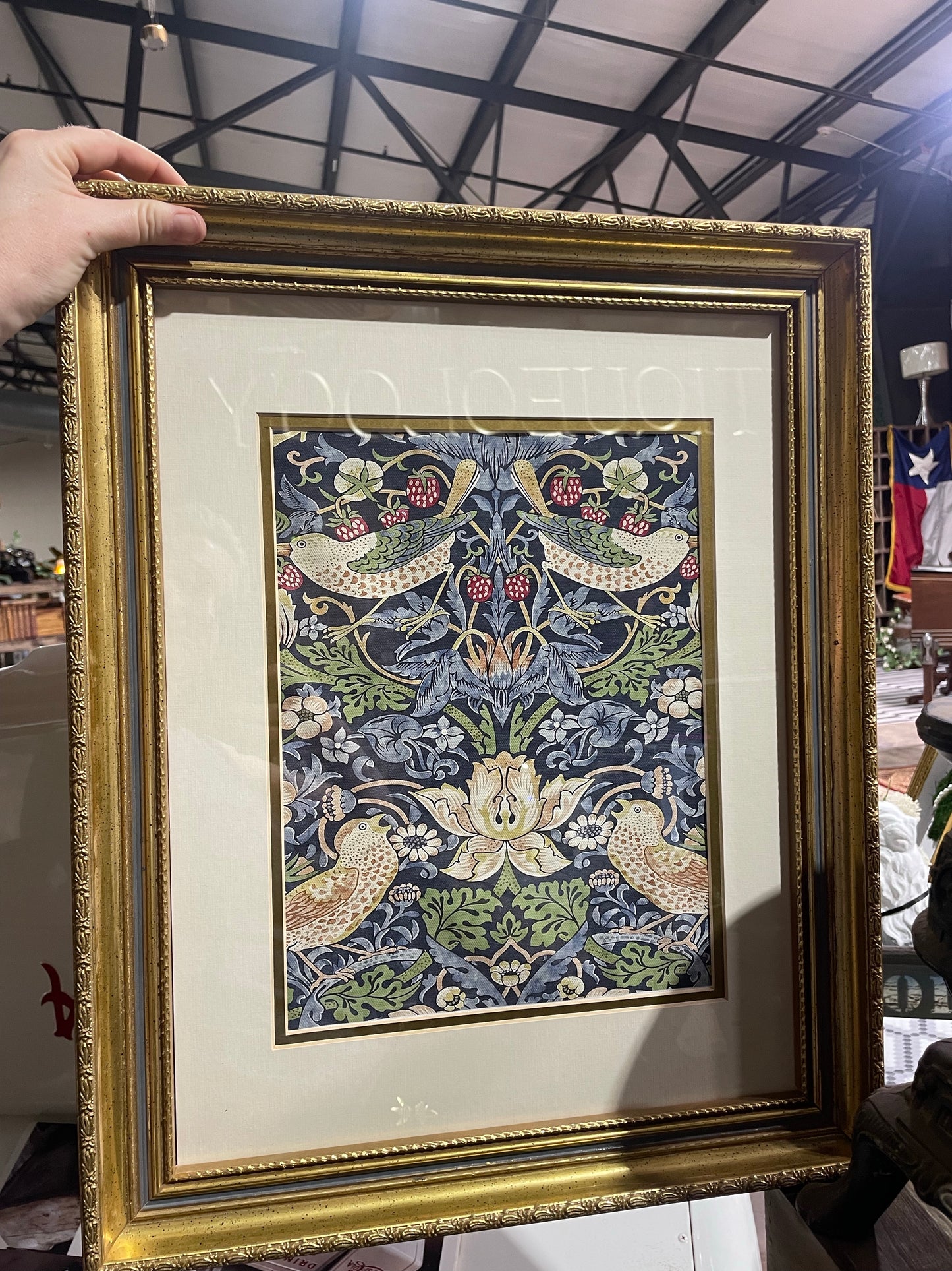 Framed Strawberry Thief, William Morris