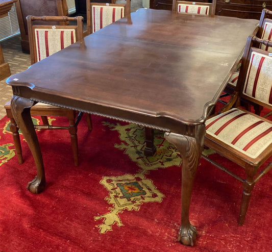 Mahogany Claw Foot Dining Table