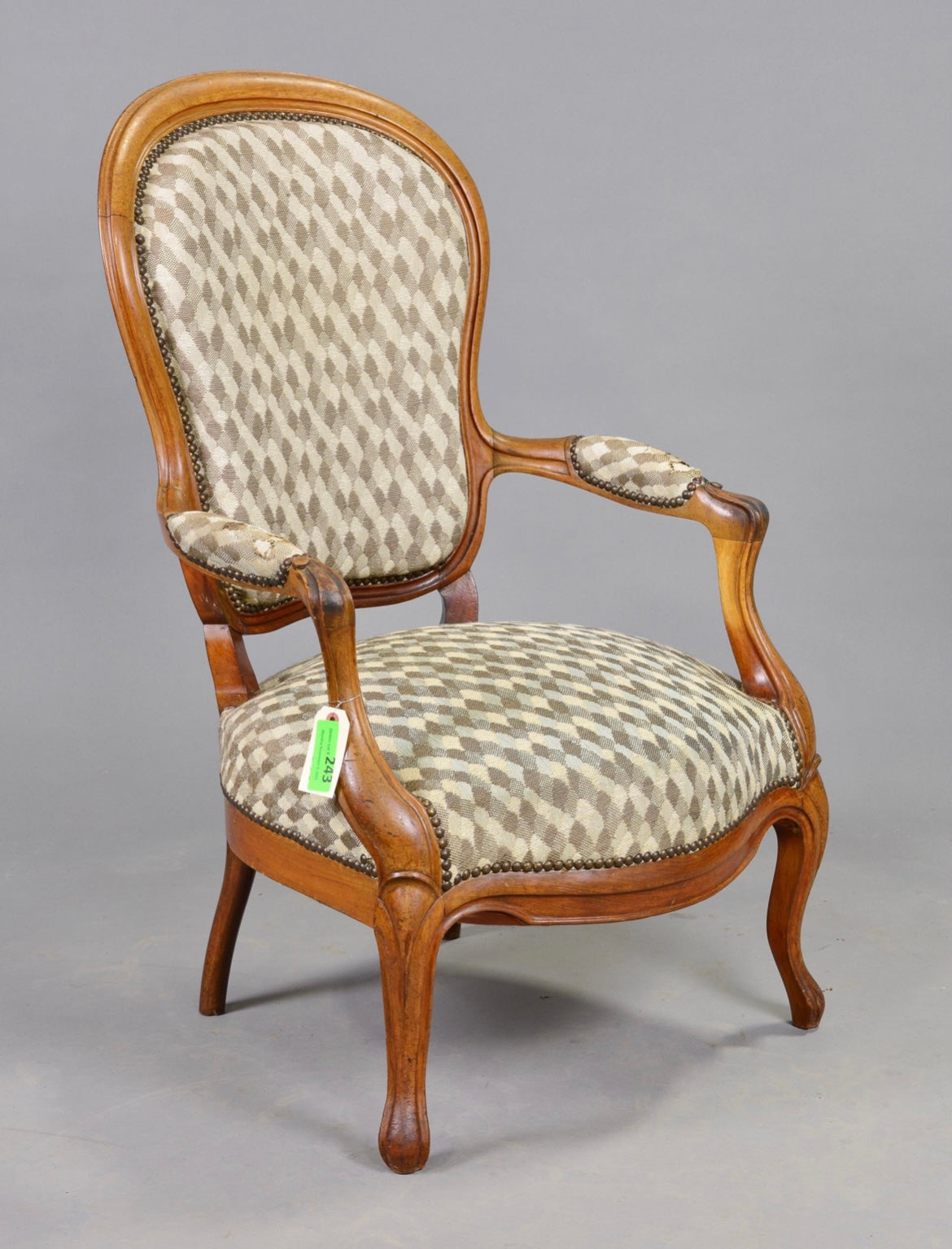 European Chestnut Upholstered Arm Chair